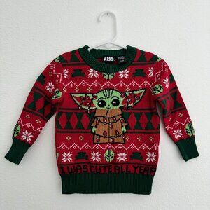 12Mo Kid's Star Wars Holiday Christmas Sweater - Baby Yoda "I Was Cute All Year"